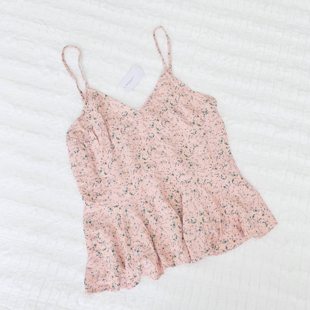 AE // NWT blush floral peplum cami - Picture 4 of 10